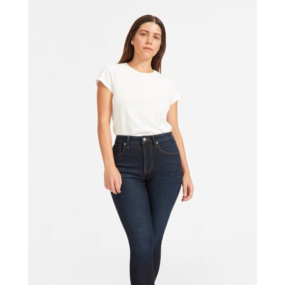 Everlane The Curvy High Rise Skinny Jeans in Dark Blue Wash 35 Womens denim pant - Picture 3 of 14